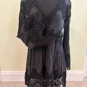 Black Lace Long Sleeve Dress